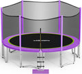 15 14 12 10 8FT Trampoline for Kids with Safety Enclosure Net 425LBS Weight Capacity Outdoor Backyards Trampolines with Non-Slip Ladder All Accessories for Children Adults Family