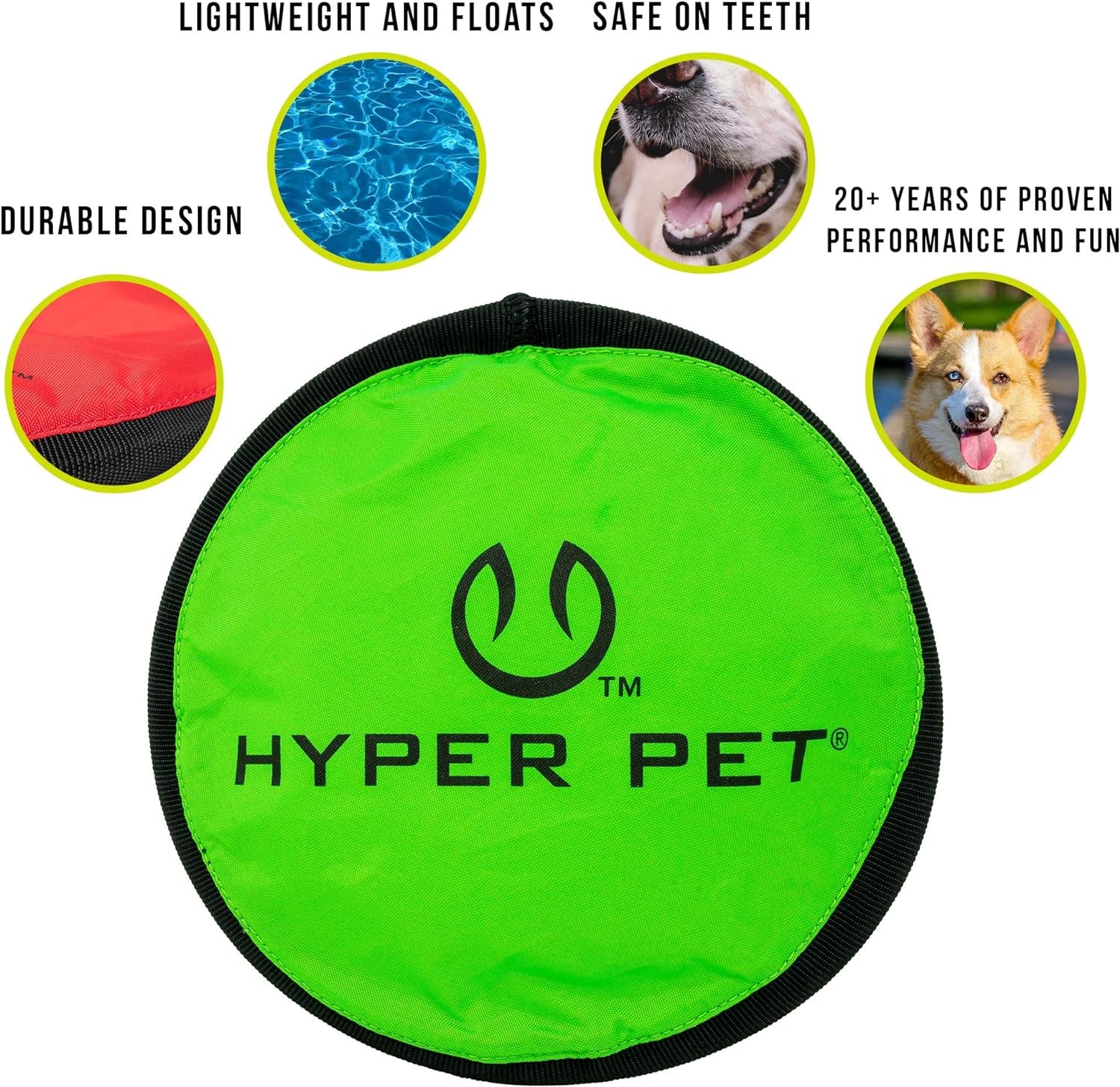 Flippy Flopper Dog Frisbee Interactive Dog Toys (Flying Disc Dog Fetch Toy - Floats in Water & Safe on Teeth) 2 Pack or 5 Pack, Colors Will Vary
